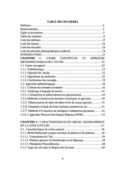 Aménagement rural, stratégies paysannes de production agricole