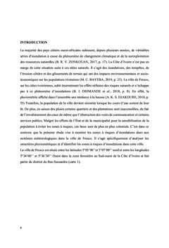 Caractères pluviométriques et zones à risques d'inondations