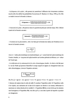 Caractères pluviométriques et zones à risques d'inondations