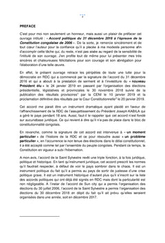 Accord politique de la CENCO face à la Constitution Congolaise de 2006
