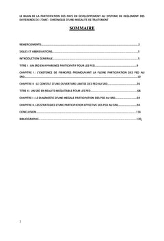 La participation au Système de règlement des différends de l'OMC