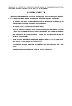 La participation au Système de règlement des différends de l'OMC