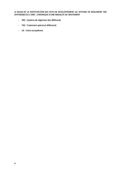 La participation au Système de règlement des différends de l'OMC