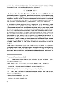 La participation au Système de règlement des différends de l'OMC