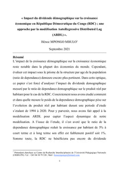 Impact du dividende démographique sur la croissance économique