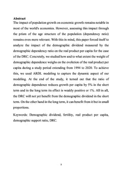 Impact du dividende démographique sur la croissance économique