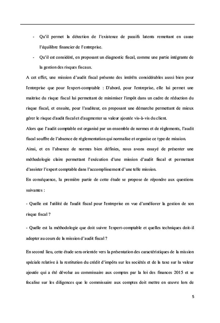 Démarche d'audit fiscal et diligences liées aux crédits d'impôts