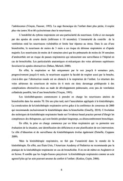 Influence de l'éducation kiné, sur les récidives de bronchiolite