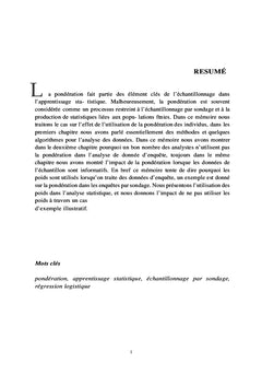 L'effet de la pondération des individus dans les méthodes statistiques