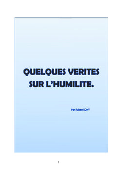 Quelques vérités sur l'humilité