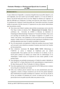 Climat et développement local.