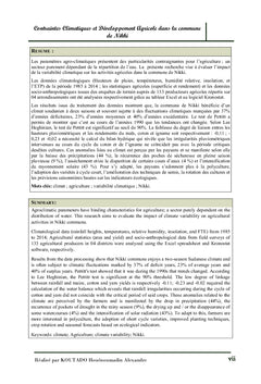 Climat et développement local.