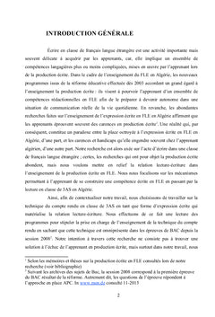 L'enseignement de la production écrite en FLE en Algérie