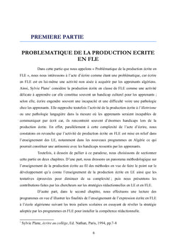 L'enseignement de la production écrite en FLE en Algérie