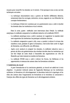 Analyse des Institutions Solidaires dans le secteur de la formation