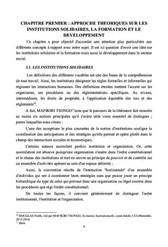 Analyse des Institutions Solidaires dans le secteur de la formation
