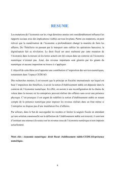 Contribution à la mise en place d'une fiscalité de l'économie numérique dans l'espace CEDEAO