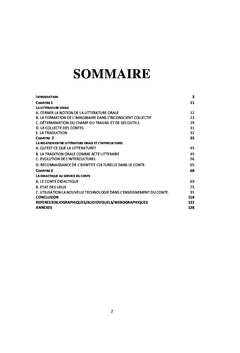 Littérature orale: Perspectives culturelles et didactiques