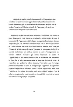 Littérature orale: Perspectives culturelles et didactiques
