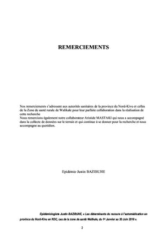 Les Déterminants du recours à l'automédication au NORD-KIVU en RDCongo