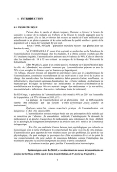 Les Déterminants du recours à l'automédication au NORD-KIVU en RDCongo