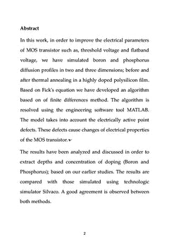 Comparison between Boron and Phosphorus diffusion profiles in MOS tran