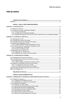 Dégradation de polluants organiques par photocatalysé hétérogène