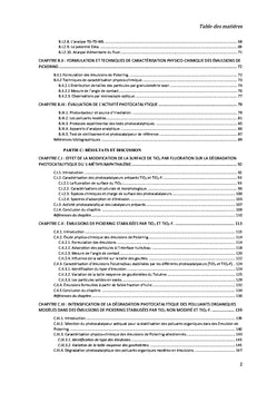 Dégradation de polluants organiques par photocatalysé hétérogène