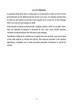 Choix de l'offre de santé et itinéraire thérapeutique en Côte d'Ivoire