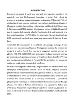 Choix de l'offre de santé et itinéraire thérapeutique en Côte d'Ivoire