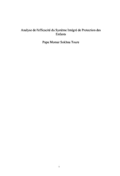 Analyse de l'efficacité du Système Intégré de Protection des Enfants