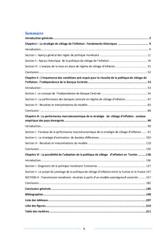 L'opportunité de la politique de ciblage d'inflation en Tunisie