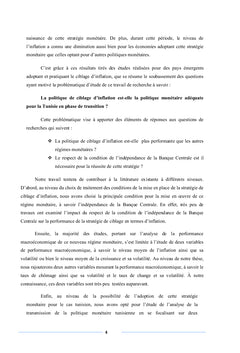 L'opportunité de la politique de ciblage d'inflation en Tunisie