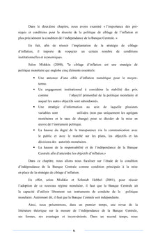 L'opportunité de la politique de ciblage d'inflation en Tunisie