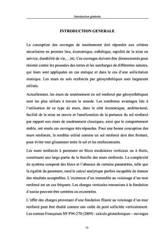 Réponse d'un mur de soutènement renforcé sollicité en tête