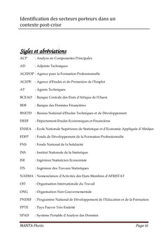 Identification des secteurs porteurs dans un contexte post-crise