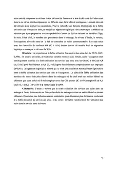 Facteurs déterminants la faible utilisation du service curatif