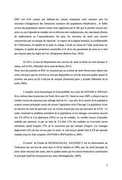 Facteurs déterminants la faible utilisation du service curatif