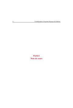 Cristallographie et Propriétés Physiques de la Matière