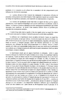 Système africain contre Harcèlement Sexuel Femmes milieu Travail