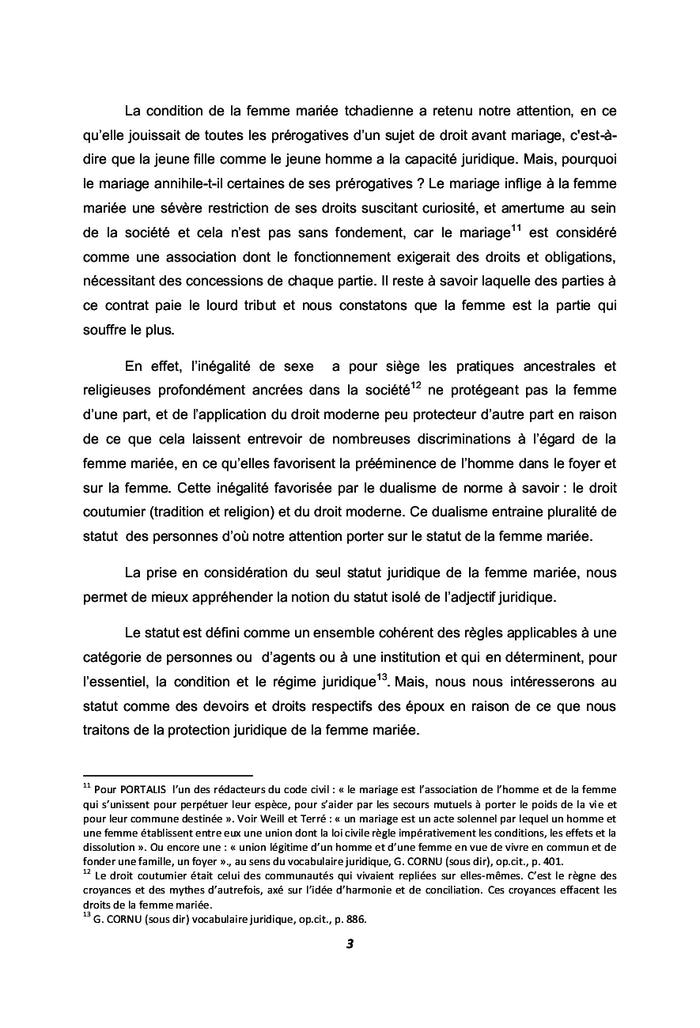 La protection juridique de la femme mariée en droit tchadien