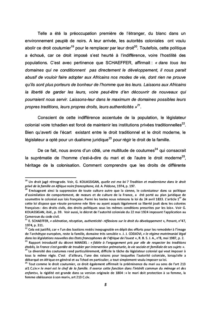 La protection juridique de la femme mariée en droit tchadien
