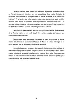 La protection juridique de la femme mariée en droit tchadien