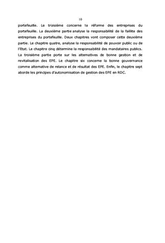 La Gouvernance managériale des Entreprises du portefeuille de l'Etat