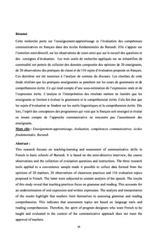 Les compétences communicatives en français au Burundi