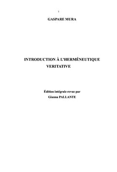 Introduction à l'herméneutique véritative