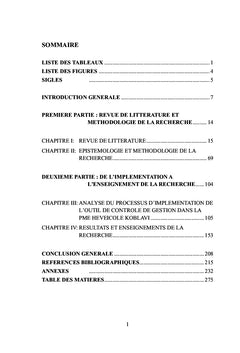 Implémentation d'un outil de contrôle de gestion dans une PME