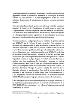 Implémentation d'un outil de contrôle de gestion dans une PME