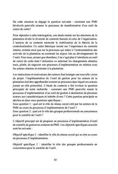 Implémentation d'un outil de contrôle de gestion dans une PME
