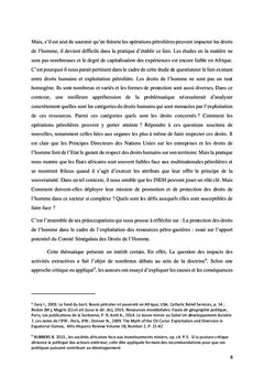 Droits de l'homme et exploitation pétrolière